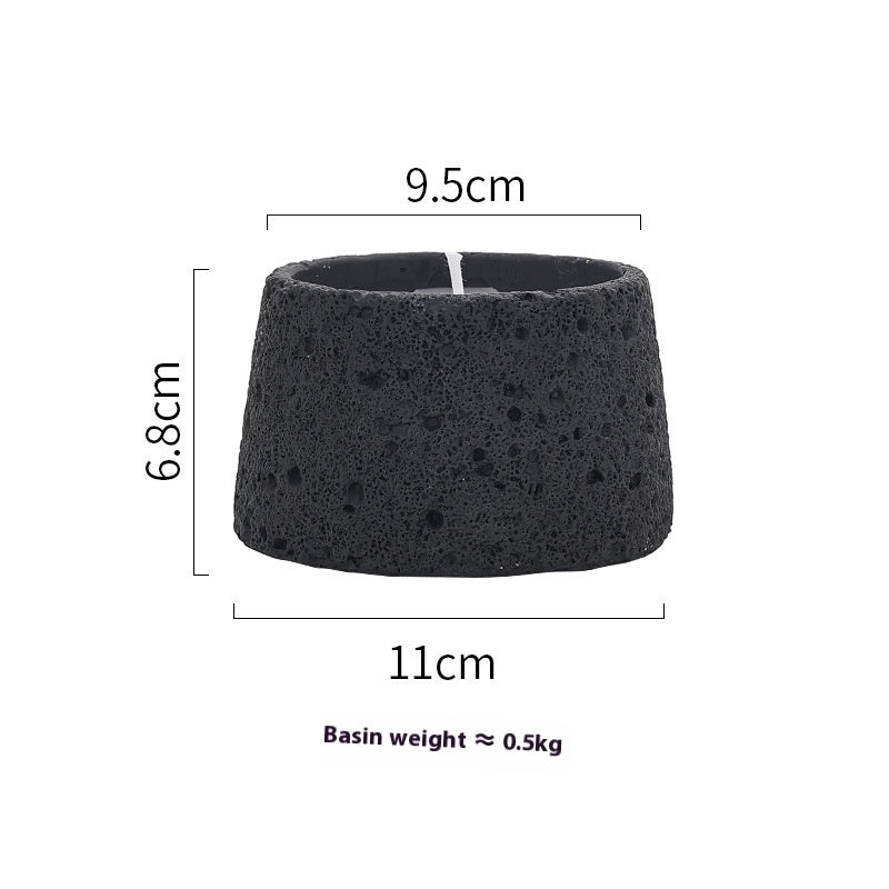 Textured Concrete Vessel Candle Holder | Wabi-Sabi Tea Light Cup, candle holders, lifestyle view, blending Scandinavian and