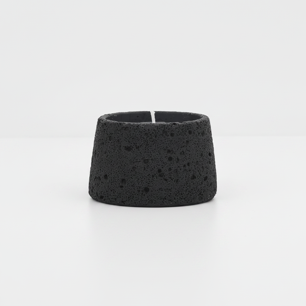 Textured Concrete Vessel Candle Holder | Wabi-Sabi Tea Light Cup, candle holders, detail view, embracing wabi-sabi natural