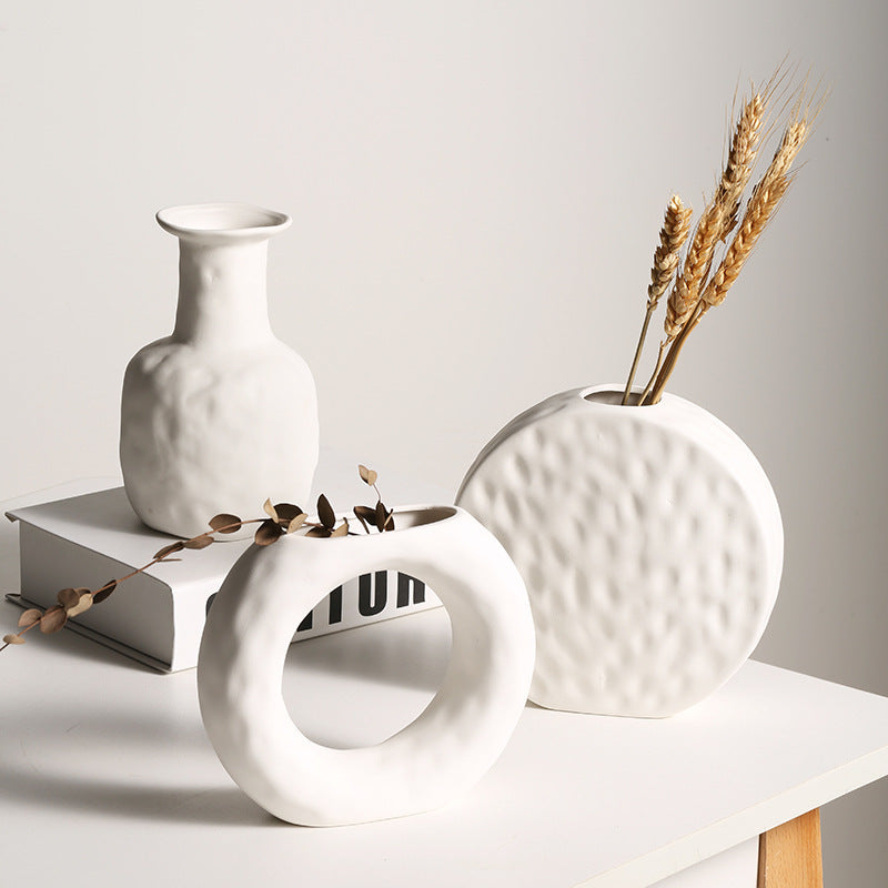 Primal Ceramic Vase | Japandi Raw Form, vases & vessels, front view, with calming Nordic simplicity