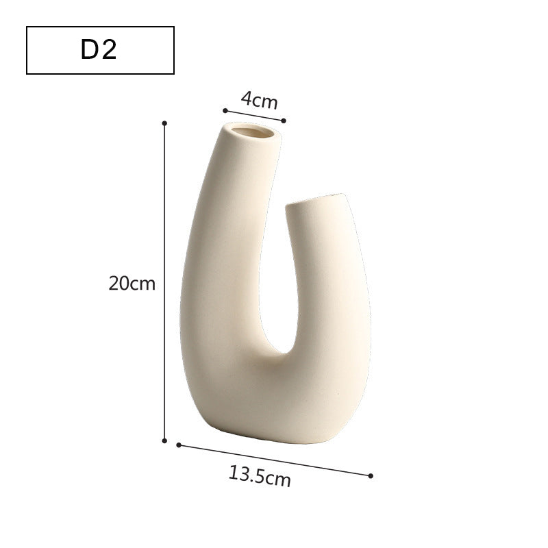 Sculptural Matte Ceramic Vase Collection | Japandi Geometric Shapes, vases & vessels, front view, with calming Nordic