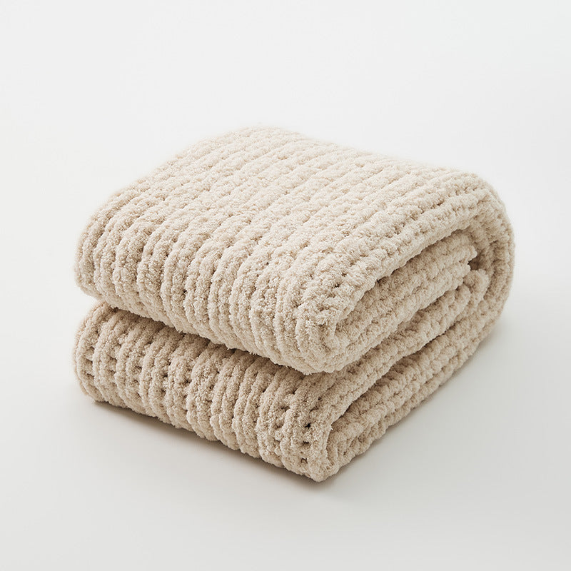 Chunky Knit Throw | Japandi Herringbone & Ribbed Sofa Blanket, blankets & throws, detail view, embracing wabi-sabi natural