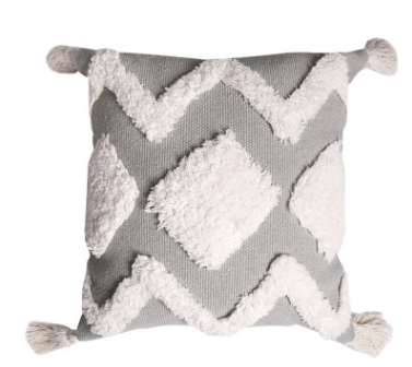 Moroccan Tufted Tassel Cushion | Boho Nordic Style, cushions & inserts, in a styled setting, in soft neutral organic tones
