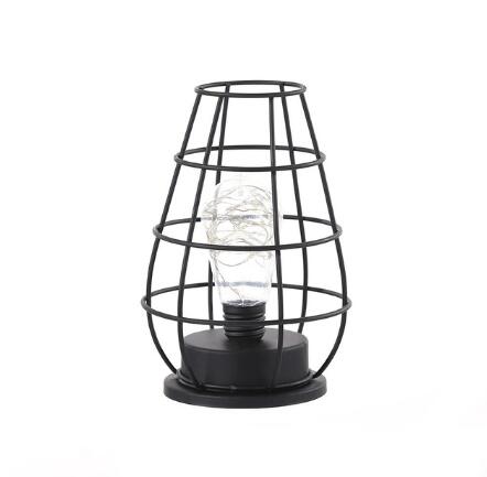 Retro Iron Hollow Table Lamp – Vintage Sculptural Accent Light, night lights, lifestyle view, blending Scandinavian and