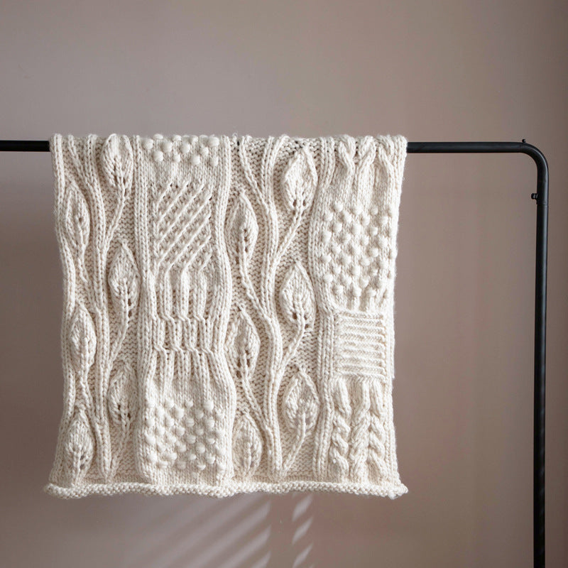 Chunky Hand-Woven Knit Throw | Japandi Bobble Weave Sofa & Bed Blanket, blankets & throws, in a styled setting, in soft