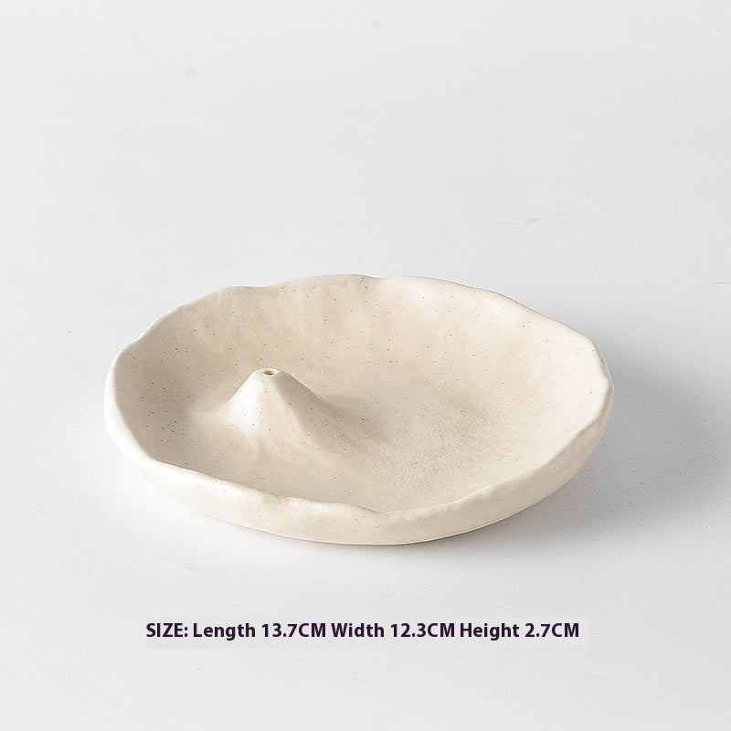 Freeform Ceramic Incense Tray | Japandi Ritual Home Fragrance, incense burners, lifestyle view, blending Scandinavian and