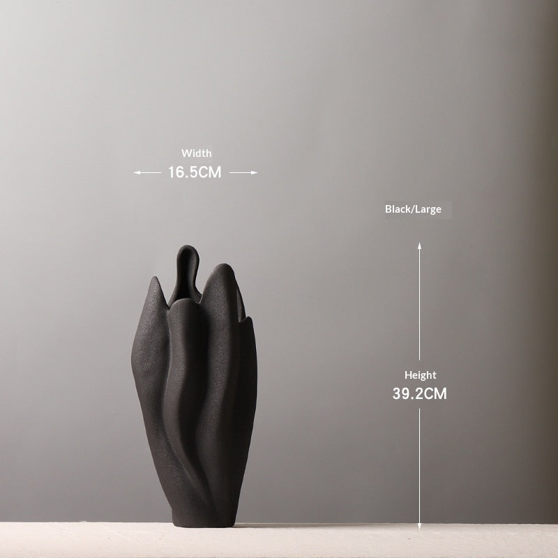 Organic Growth Ceramic Vase | Japandi Sculptural Statement Piece, vases & vessels, front view, with calming Nordic simplicity