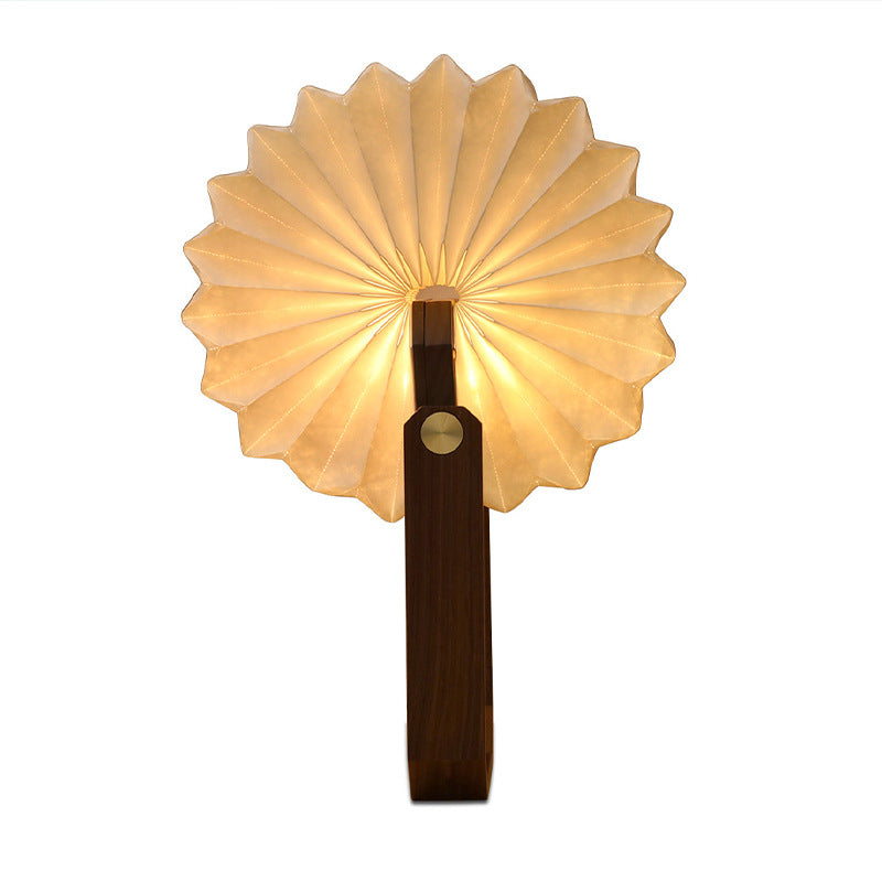 Foldable Wooden Lantern Lamp – Portable Rechargeable Accordion Light, night lights, alternate angle, for a serene modern home