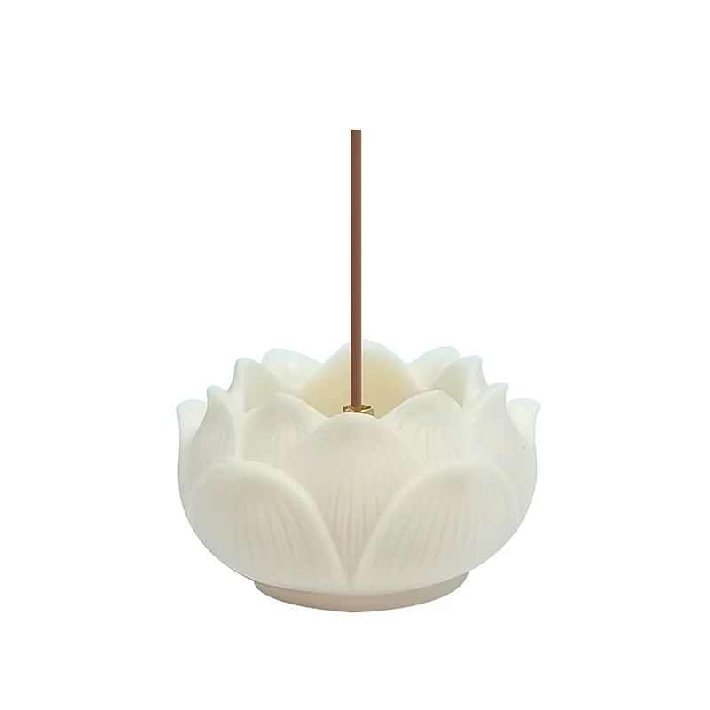 Lotus Ivory Nut Incense Holder | Japandi Ritual Home Fragrance, incense burners, detail view, embracing wabi-sabi natural