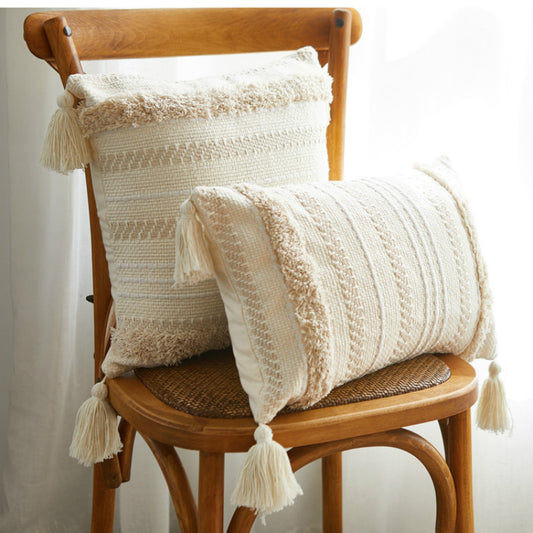 Moroccan Tufted Tassel Cushion | Boho Nordic Style, cushions & inserts, crafted in a warm Japandi minimalist style