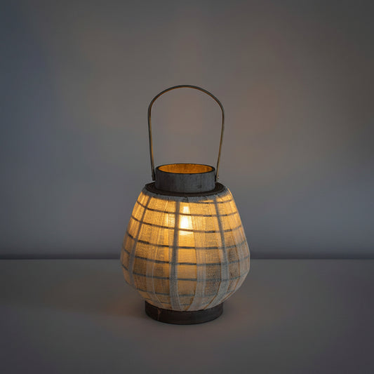 Woven Linen Lantern Candle Holder | Japandi Bamboo Floor Lantern, candle holders, crafted in a warm Japandi minimalist style