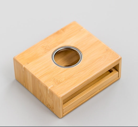 Bamboo Tea Warmer Stand | Japandi Candle Tea Light Warmer, candle holders, alternate angle, for a serene modern home