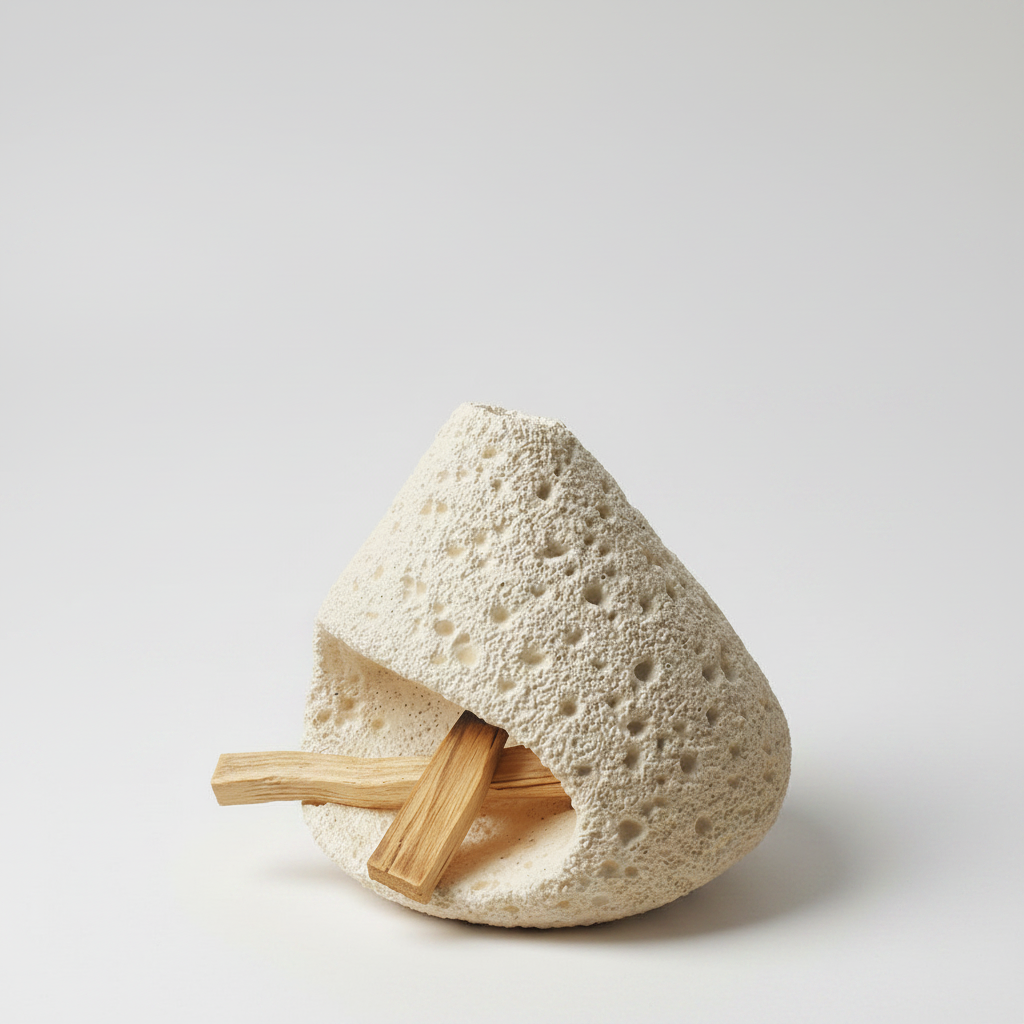 Pumice Cone Incense Burner | Japandi Ritual Home Fragrance, incense burners, front view, with calming Nordic simplicity