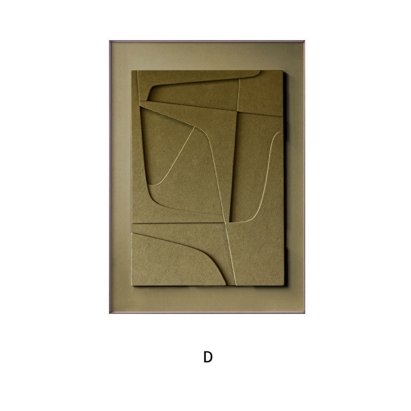 3D Sculptural Geometric Canvas Print – Trompe-l’Œil Morandi Wall Art, close-up detail, crafted in a warm Japandi minimalist