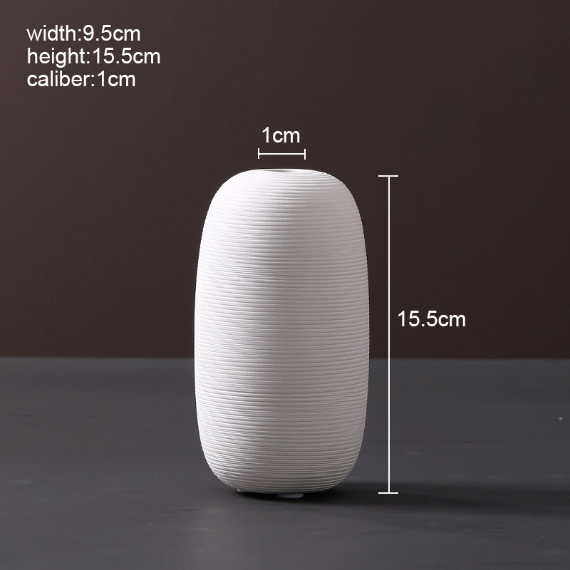 Ribbed Ceramic Vase | Japandi Sculptural Matte White Vessel, vases & vessels, lifestyle view, blending Scandinavian and