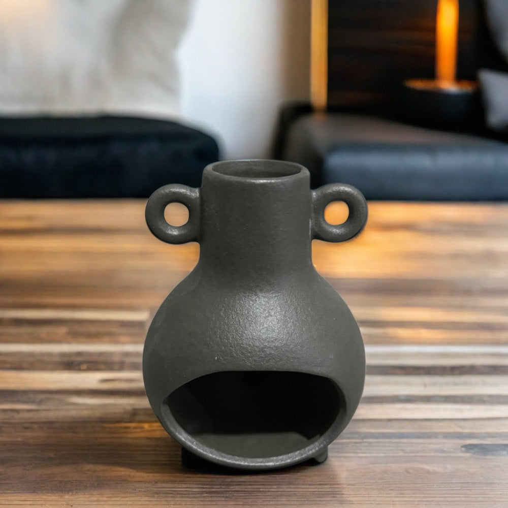 Amphora Ceramic Palo Santo Burner | Japandi Ritual Home Fragrance, incense burners, front view, with calming Nordic