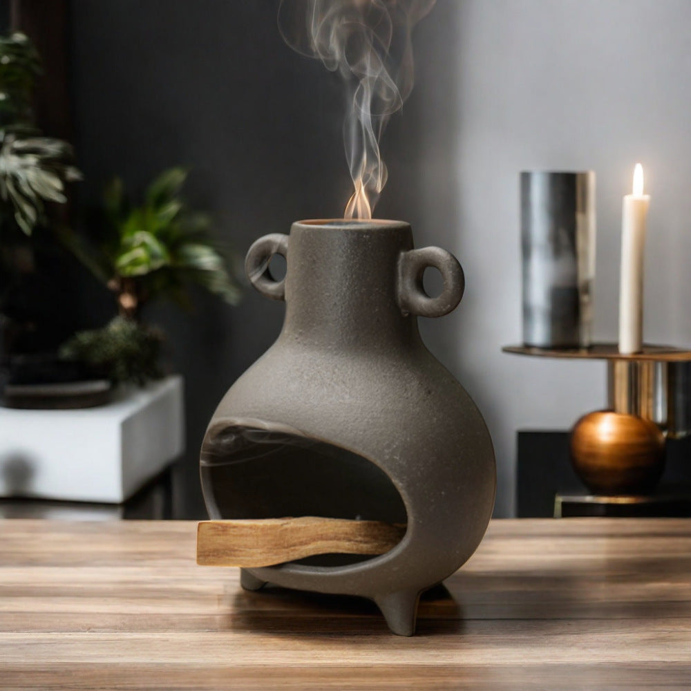 Amphora Ceramic Palo Santo Burner | Japandi Ritual Home Fragrance, incense burners, crafted in a warm Japandi minimalist