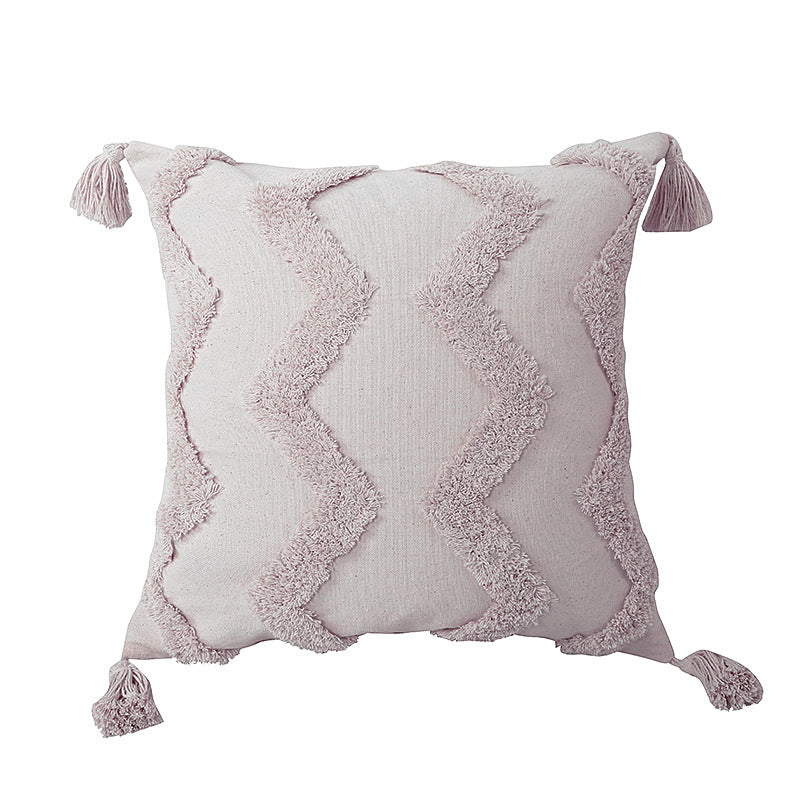 Tufted Moroccan Tassel Cushion Cover | Boho Cotton Style, cushions & inserts, lifestyle view, blending Scandinavian and