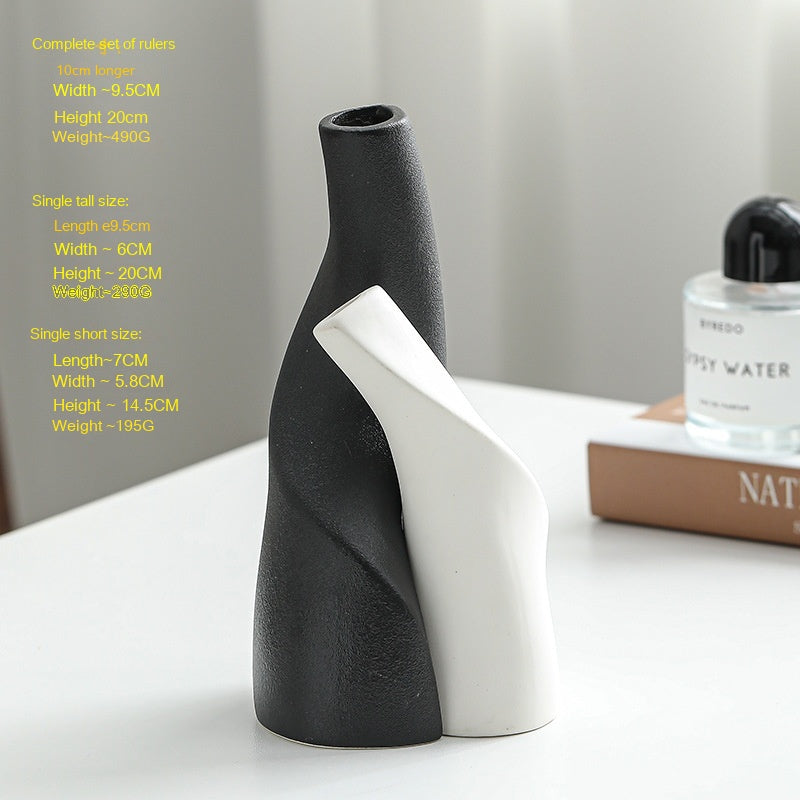 Dual Bud Vase | Japandi Interlocking Ceramic Set, vases & vessels, alternate angle, for a serene modern home