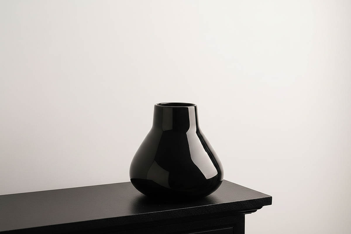 Round Belly Ceramic Vase | Japandi Glazed Decorative Vessel, vases & vessels, lifestyle view, blending Scandinavian and