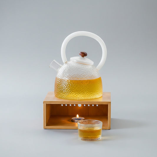 Bamboo Tea Warmer Stand | Japandi Candle Tea Light Warmer, candle holders, crafted in a warm Japandi minimalist style