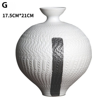 Sculptural Ceramic Vase Collection | Japandi Woven Texture, vases & vessels, in a styled setting, in soft neutral organic