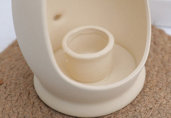 Frosted Ceramic Candle Holder | Japandi Sculptural Taper & Pillar Holder, candle holders, close-up detail, crafted in a warm
