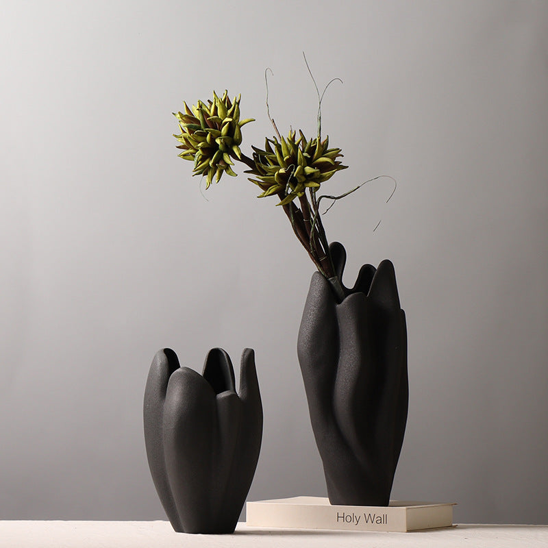 Organic Growth Ceramic Vase | Japandi Sculptural Statement Piece, vases & vessels, detail view, embracing wabi-sabi natural