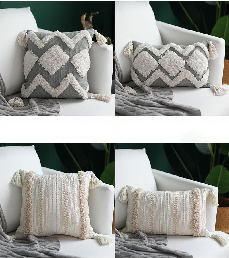 Moroccan Tufted Tassel Cushion | Boho Nordic Style, cushions & inserts, front view, with calming Nordic simplicity