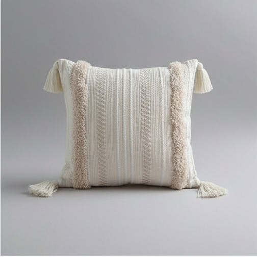 Moroccan Tufted Tassel Cushion | Boho Nordic Style, cushions & inserts, lifestyle view, blending Scandinavian and Japanese