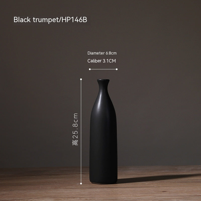 Tall Bottle Vase | Japandi Matte Ceramic, vases & vessels, alternate angle, for a serene modern home