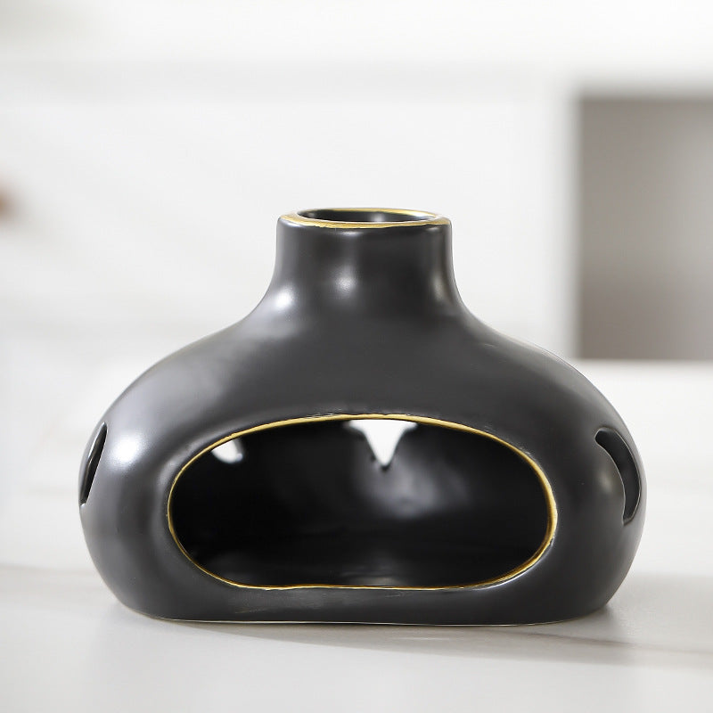 Vessel Ceramic Sage & Palo Santo Burner | Japandi Ritual Home Fragrance, incense burners, lifestyle view, blending