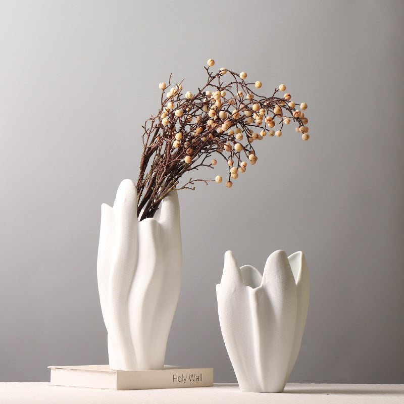 Organic Growth Ceramic Vase | Japandi Sculptural Statement Piece, vases & vessels, front view, with calming Nordic simplicity