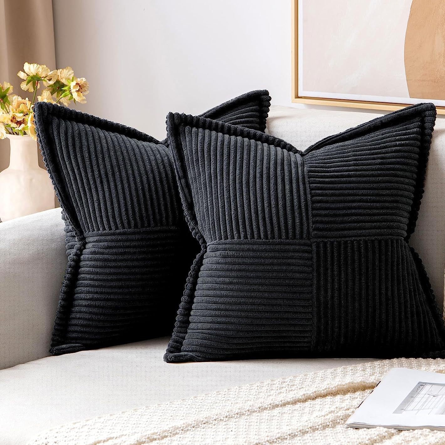 Soft Ribbed Corduroy Cushion Cover | Boho Japandi Style, cushions & inserts, detail view, embracing wabi-sabi natural