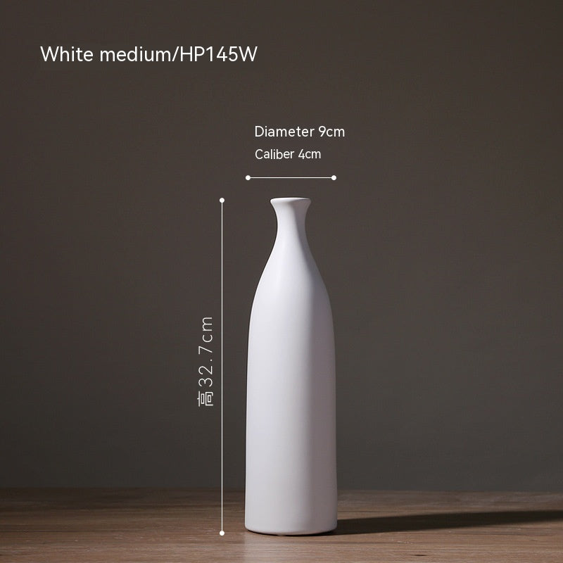 Tall Bottle Vase | Japandi Matte Ceramic, vases & vessels, close-up detail, crafted in a warm Japandi minimalist style