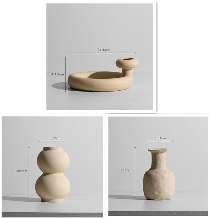Sculptural Matte Ceramic Vase Collection | Japandi Geometric Shapes, vases & vessels, detail view, embracing wabi-sabi