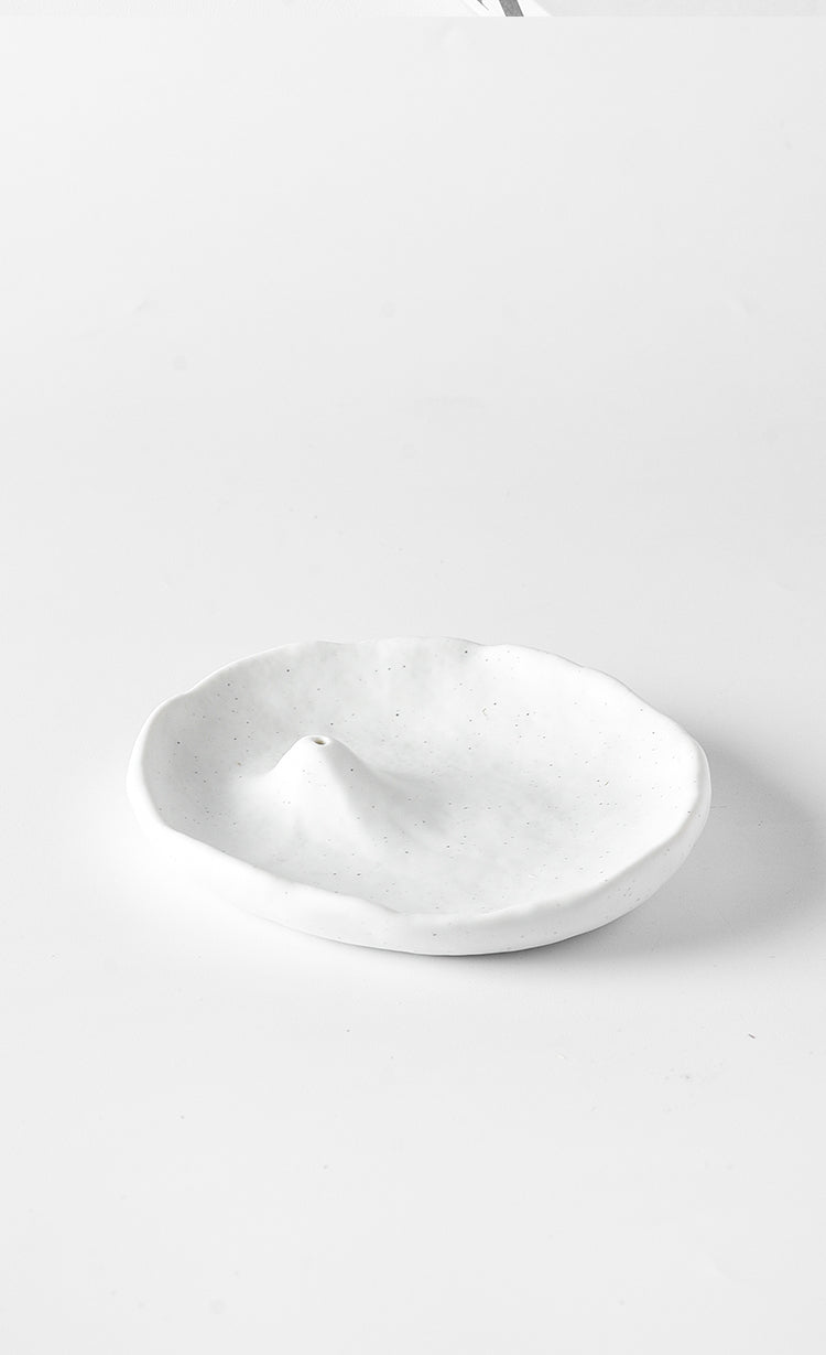 Freeform Ceramic Incense Tray | Japandi Ritual Home Fragrance, incense burners, in a styled setting, in soft neutral organic
