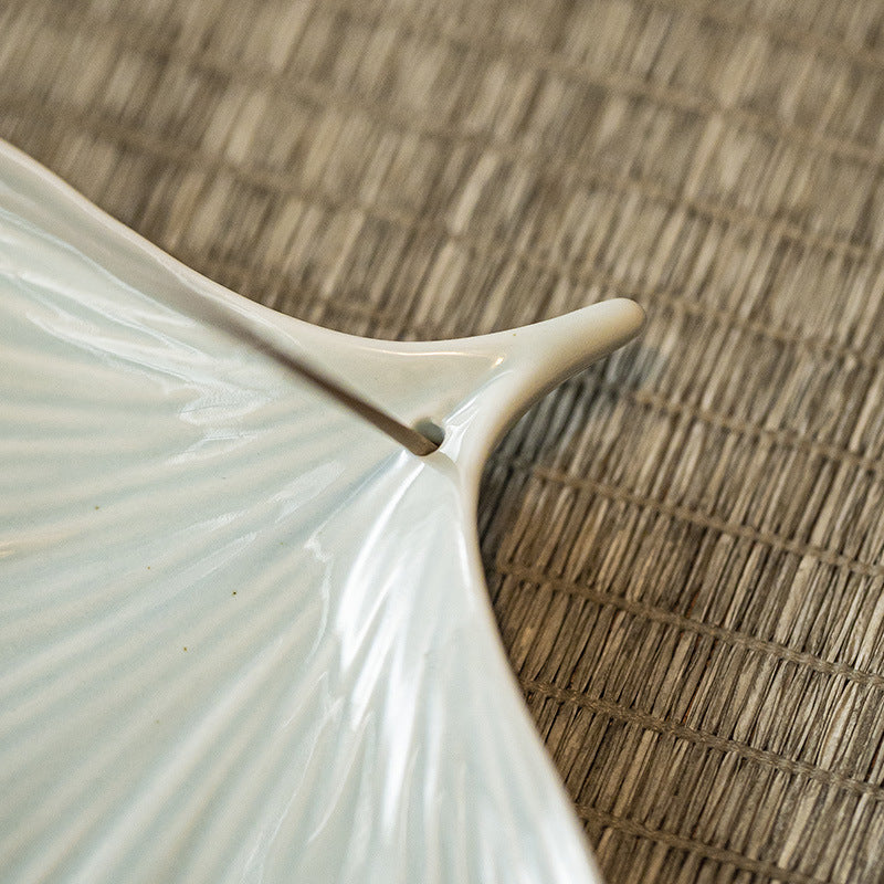 Ginkgo Leaf Ceramic Incense Tray | Japandi Ritual Home Fragrance, incense burners, in a styled setting, in soft neutral