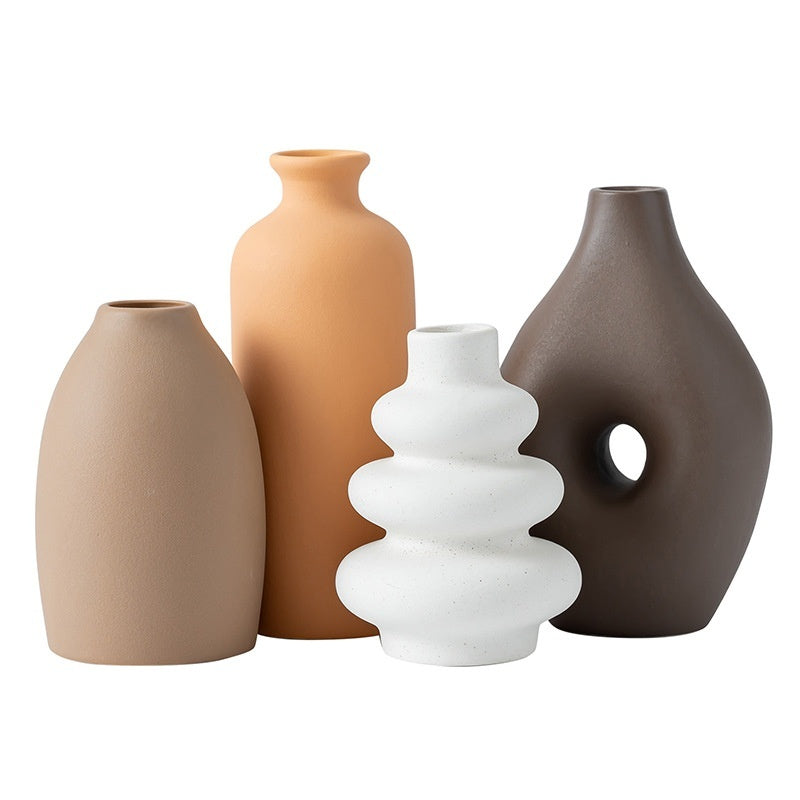 Earthy Matte Ceramic Vase Collection | Japandi Nordic Forms, vases & vessels, alternate angle, for a serene modern home