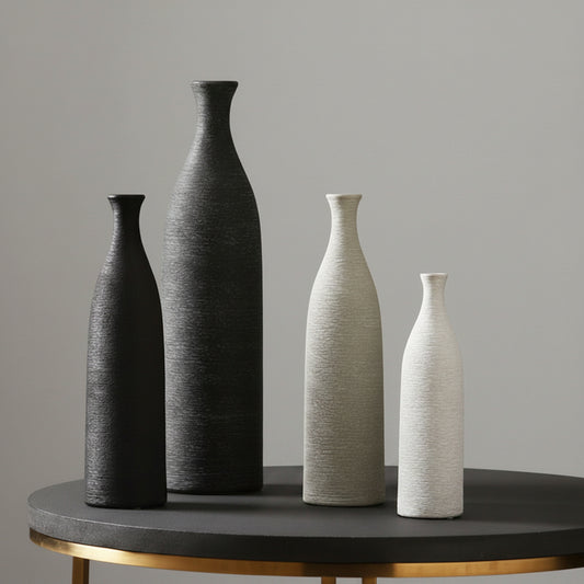 Scratched Ceramic Bottle Vase | Japandi Textured Matte, vases & vessels, crafted in a warm Japandi minimalist style