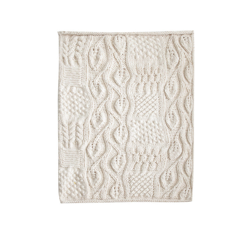 Chunky Hand-Woven Knit Throw | Japandi Bobble Weave Sofa & Bed Blanket, blankets & throws, alternate angle, for a serene