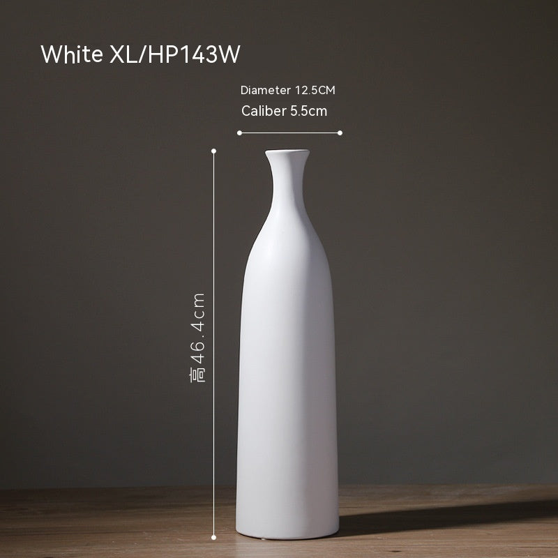 Tall Bottle Vase | Japandi Matte Ceramic, vases & vessels, front view, with calming Nordic simplicity