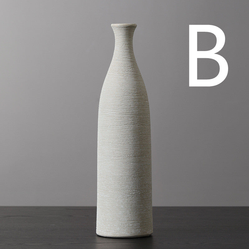 Scratched Ceramic Bottle Vase | Japandi Textured Matte, vases & vessels, in a styled setting, in soft neutral organic tones