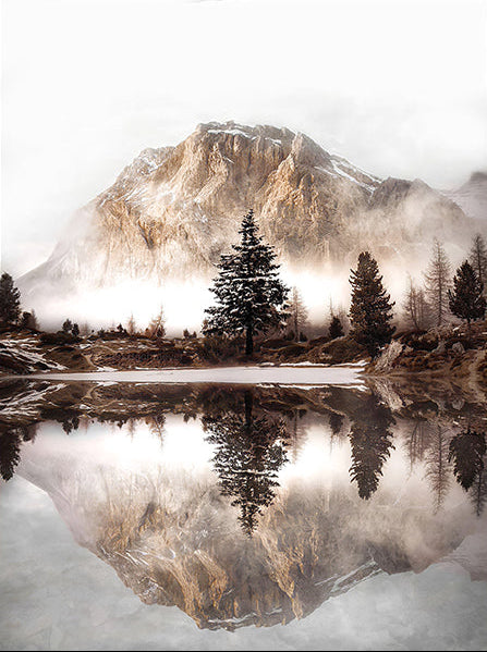 Japandi Nature Canvas Wall Art | Floral & Landscape Prints, close-up detail, crafted in a warm Japandi minimalist style