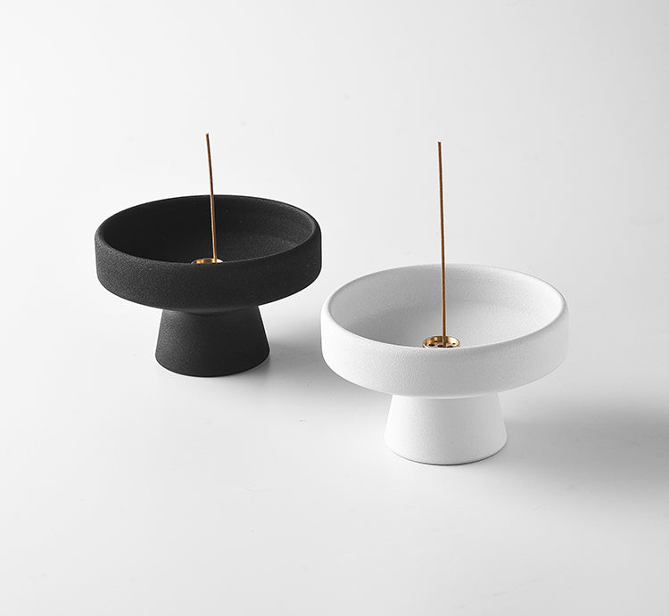 Pedestal Ceramic Incense Burner | Japandi Ritual Home Fragrance, incense burners, crafted in a warm Japandi minimalist style