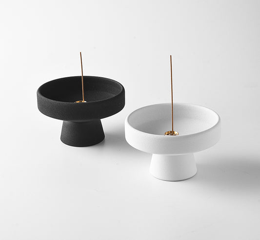 Pedestal Ceramic Incense Burner | Japandi Ritual Home Fragrance, incense burners, crafted in a warm Japandi minimalist style