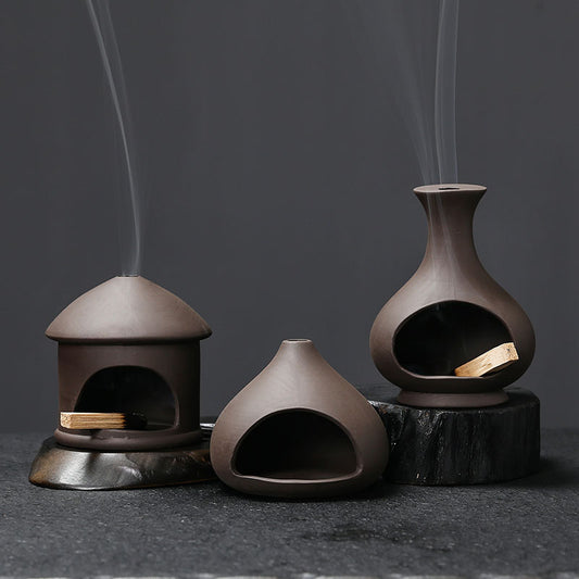 Zisha Clay Palo Santo Burner Set | Japandi Ritual Home Fragrance, incense burners, crafted in a warm Japandi minimalist style