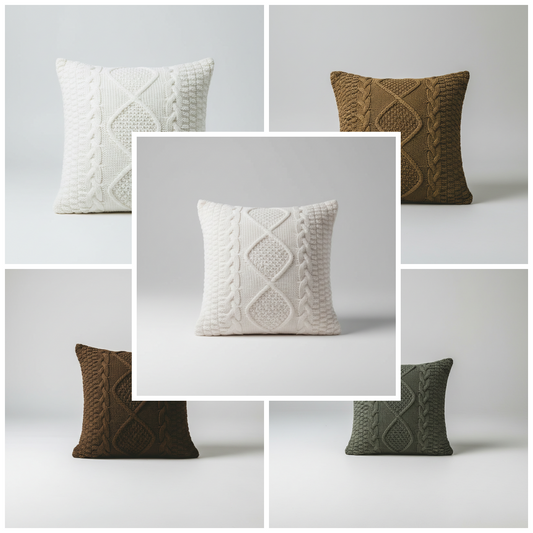 Cable Knit Cushion Cover | Cosy Textured Knit | Nordic Style, cushions & inserts, crafted in a warm Japandi minimalist style