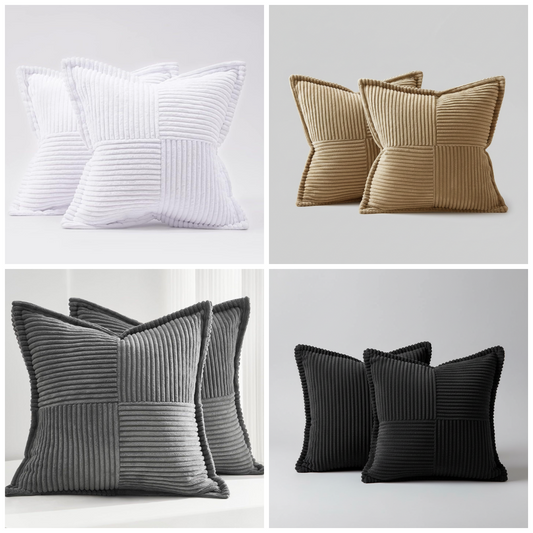 Soft Ribbed Corduroy Cushion Cover | Boho Japandi Style, cushions & inserts, crafted in a warm Japandi minimalist style