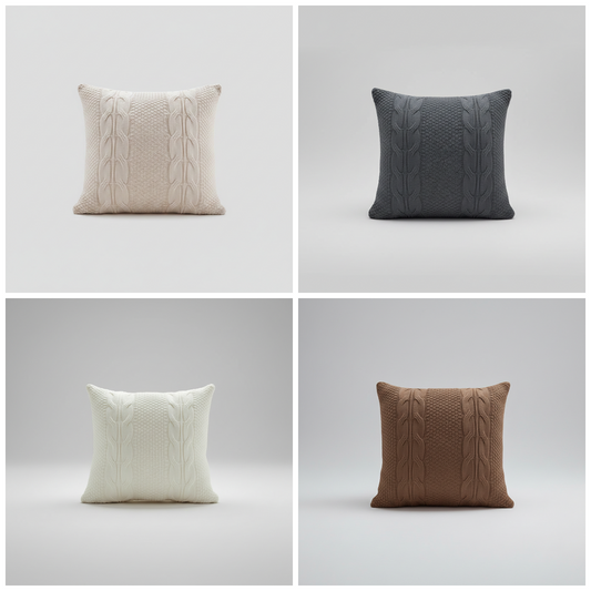Tassel Fringe Nordic Wool Knit Cushion Cover | Cosy Japandi Style, cushions & inserts, crafted in a warm Japandi minimalist