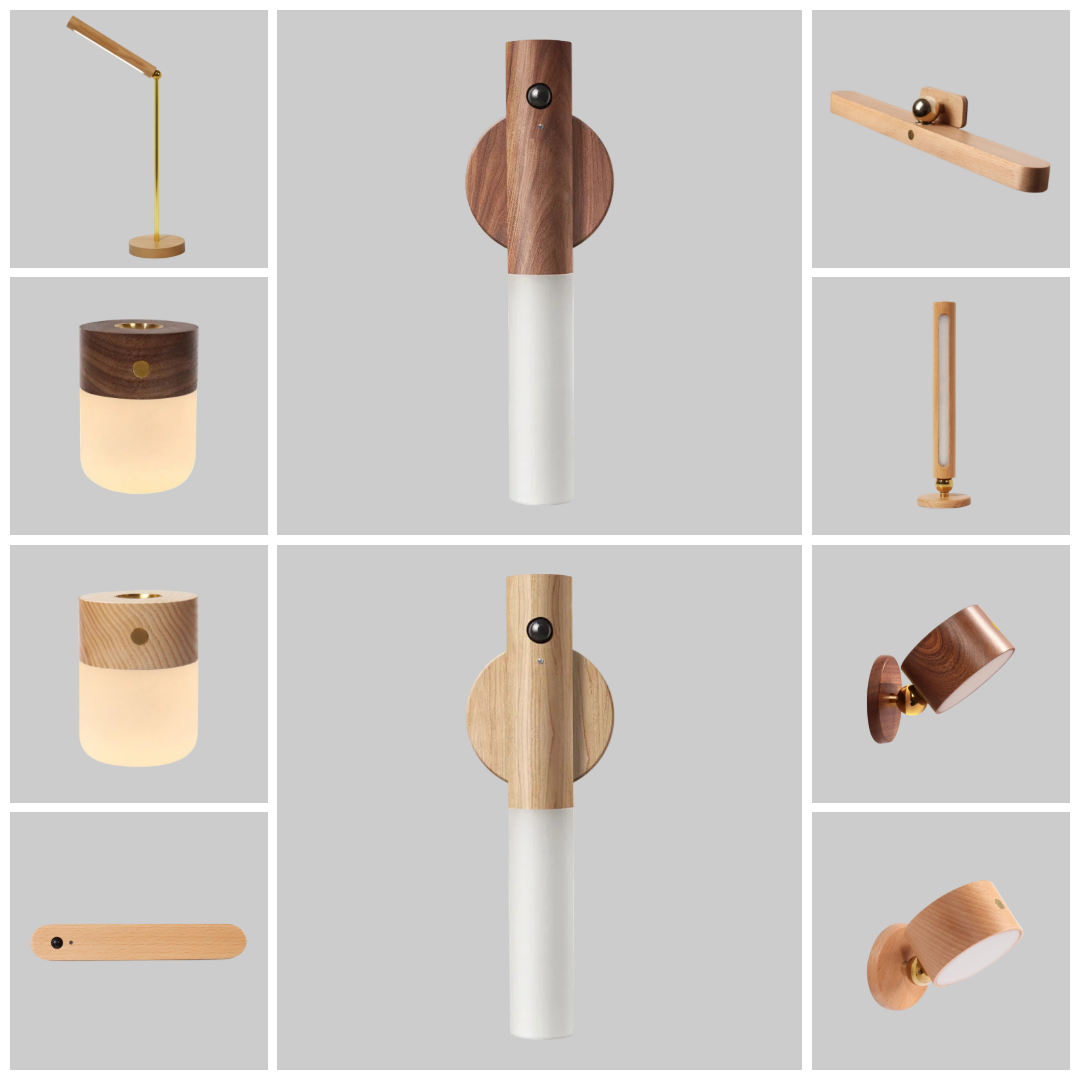 Motion Sensor LED Night Light – Wooden Wireless Lamp, night lights, crafted in a warm Japandi minimalist style